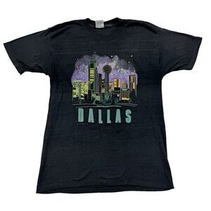 VTG Mens Dallas Skyline T Shirt Crew Neck Senara 1990 Oneita Tag Made in USA 2XL